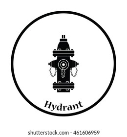 Fire hydrant icon. Thin circle design. Vector illustration.