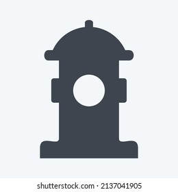 Fire Hydrant Icon in trendy glyph style isolated on soft blue background