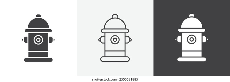Fire hydrant icon vector set for ui designs