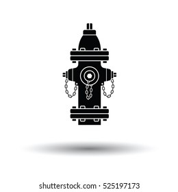 Fire hydrant icon. White background with shadow design. Vector illustration.