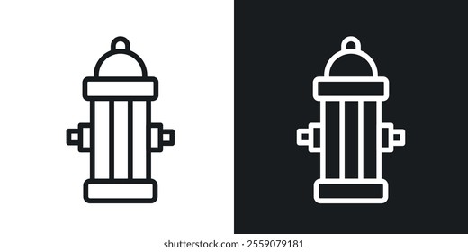 Fire hydrant icons. vector set in black colors