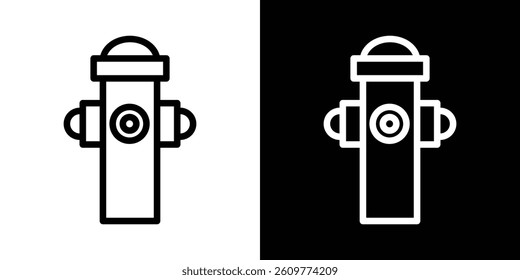 Fire hydrant icons vector set in stroke line style