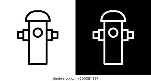 Fire hydrant icons vectors set in stroke line style.