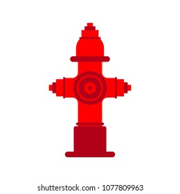 Fire hydrant isolated. Red fireplug Vector illustration