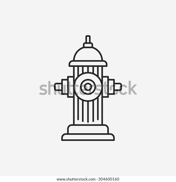 Fire Hydrant Line Icon Stock Vector (Royalty Free) 304600160