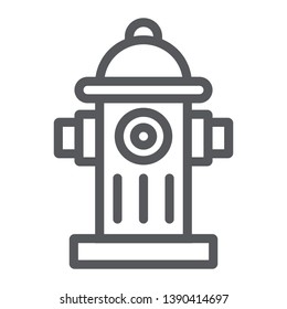 Fire hydrant line icon, equipment and protection, extinguish sign, vector graphics, a linear pattern on a white background, eps 10.