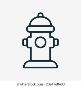 Fire Hydrant Line Icon. Fire Extinguishing Hydrant Linear Icon. Editable Stroke. Isolated Vector Illustration.