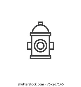Fire hydrant line icon, outline vector sign, linear style pictogram isolated on white. Water tower symbol, logo illustration. Editable stroke