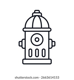 Icono lineal de hidrante de fuego con fondo blanco Vector Ilustración de stock