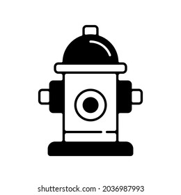 Fire hydrant linear icon. Equipment for water supply. Firefighters department. Fire safety. Thin line customizable illustration. Contour symbol. Vector isolated outline drawing. Editable stroke