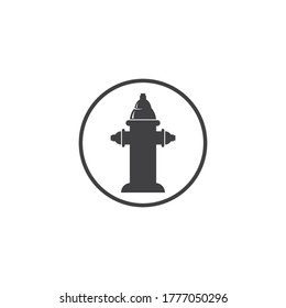 Fire hydrant logo and icon vector flat design