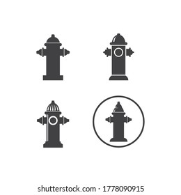 Fire hydrant logo and icon vector flat design