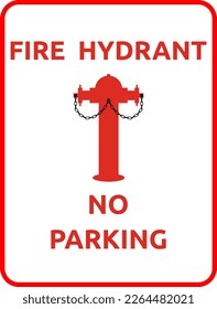 Fire hydrant no parking sign, vector isolated on white background