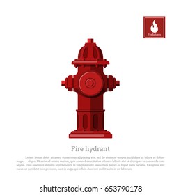 Fire hydrant on white background. Firefighter equipment in realistic style. Vector illustration