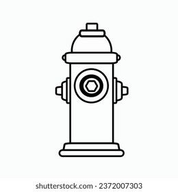 Fire hydrant outline icon isolated on white background.