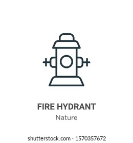 Fire hydrant outline vector icon. Thin line black fire hydrant icon, flat vector simple element illustration from editable nature concept isolated on white background