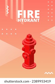 Cartel de hidrante de fuego para impresión y diseño. Ilustración vectorial.