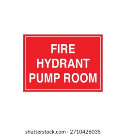 FIRE HYDRANT PUMP ROOM Signo de Locación para la bomba del sistema de control de incendios - Archivo de Vector de acceso al sistema esencial