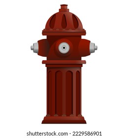 Fire hydrant in realistic style. Colorful vector illustration on a white background.
