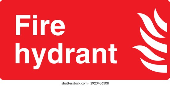 Fire hydrant red and white sign board with symbol
