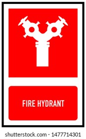 Fire hydrant safety sign on red and white background, safety first businees vector concept