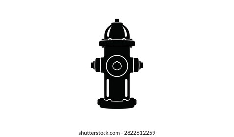 Fire hydrant silhouette against a white background a simple graphic depiction