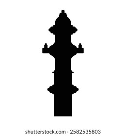 Fire Hydrant Silhouette. Black and White Icon Design Elements on Isolated White Background