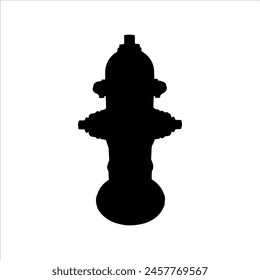 Fire hydrant silhouette isolated on white background. Fire hydrant icon vector illustration.