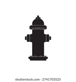 Fire hydrant silhouette isolated on white background. Fire hydrant icon vector illustration.