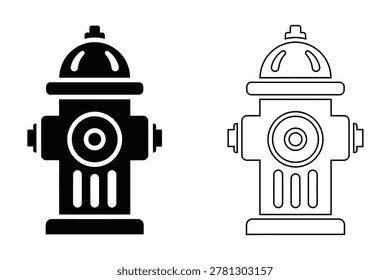 Fire Hydrant Silhouette On White Background