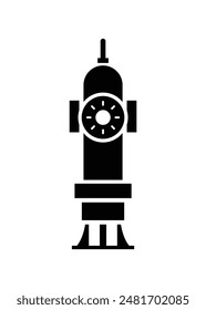 Fire hydrant. Simple illustration in black and white