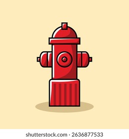 Fire Hydrant Simple Vibrant Red Vector