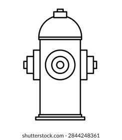 Fire hydrant vector icon, black linear outline roadside water plug symbol