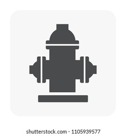 Fire hydrant vector icon consist of main pipe, adapter, plug or fireplug for fire department, firefighter. To deliver supply flow water by hose, open valve at outdoor, street, city. Also flush, clean.