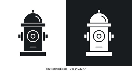 Fire hydrant vector icon set in black color.