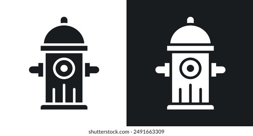 Fire hydrant vector icon set in solid style.