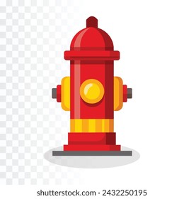 Fire hydrant vector illustration on transparent background