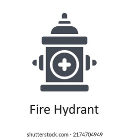 Fire Hydrant vector Solid Icon Design illustration on White background. EPS 10 File