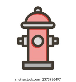 Fire Hydrant Vector Thick Line Filled Colors Icon For Personal And Commercial Use.
