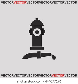 Fire hydrant with water hose icon.