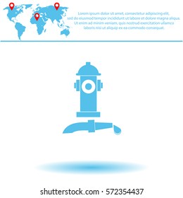Fire hydrant with water hose  icon. Vector design.