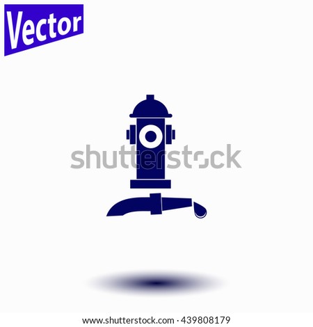 Fire hydrant with water hose icon.