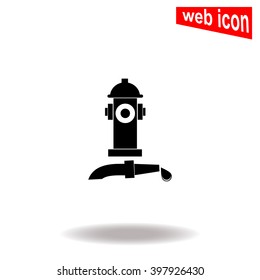 Fire hydrant with water hose. Universal icon to use in web and mobile UI