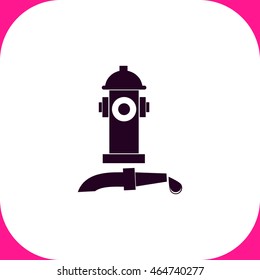 Fire hydrant with water hose vector icon on white background.