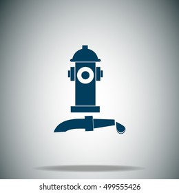 Fire hydrant with water hose vector icon