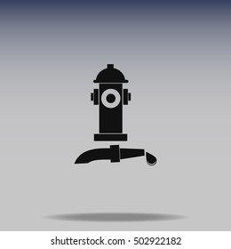 Fire hydrant with water hose vector icon