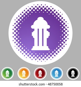 Fire Hydrant web button isolated on a background.