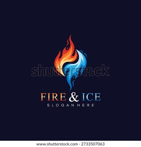 Fire and ice energy logo, black background