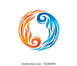 Feuer und Eis Flame Yin Yang Symbol