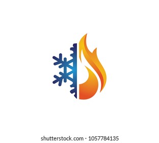 Fire ice logo template svg
